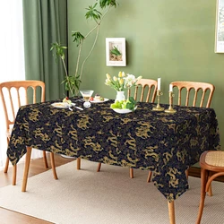 Chinese Dragon Cloud Household Anti-fouling Tablecloth Rectangular Coffee Table Waterproof and Oil-proof Fabric Mantel Mesa