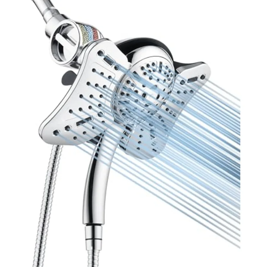 

Shower Head with Handheld Spray Combo: 2 in 1 Rainfall Shower Heads high pressure and Handheld Shower Head 9 Spray Modes/Settin