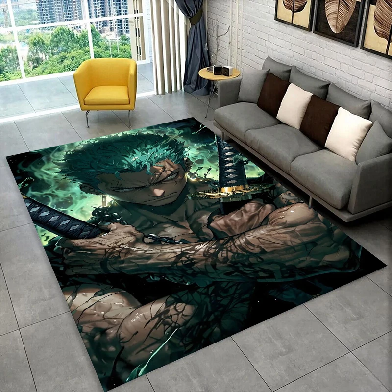 Anime One P-Piece Zoro  Carpet Rug for Home Living Room Bedroom Sofa Doormat Decor,Area Rug Non-slip Floor Mat Gift