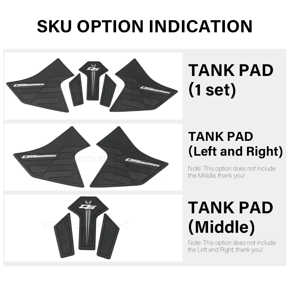 Moto Side Tank Pad decalcomania antigraffio per VOGE DS525X 525DSX 525 DSX (2023-) accessori adesivo antiscivolo in gomma