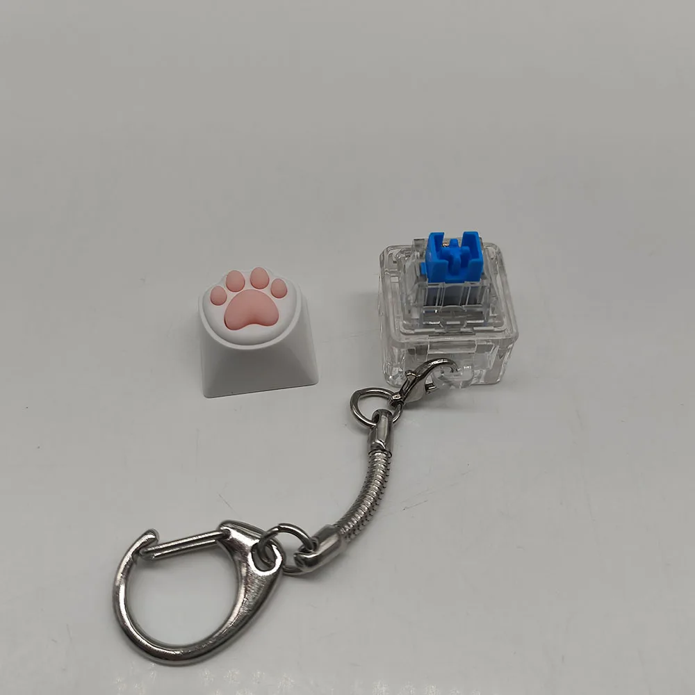 Cat claw button cute cat claw soft silicone decompression test axis device decompression keychain pendant Creative relief toy