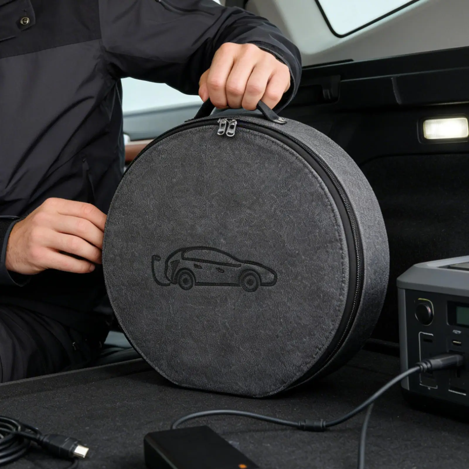 EV-Ladegerät-Aufbewahrungstasche, Organizer für Ladekabel für Elektrofahrzeuge, Organizer-Tasche für Verlängerungskabel und Adapter