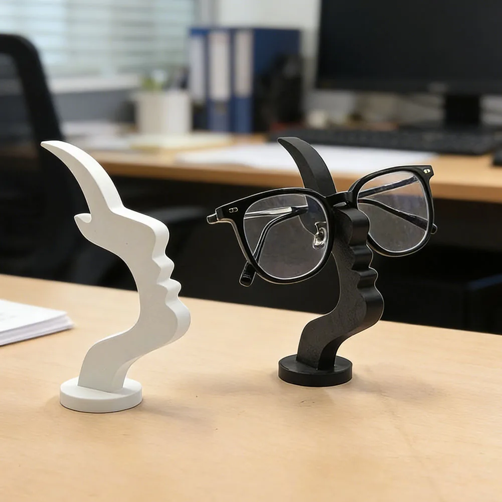 Unique Curved Eyeglass Holder Stand Secure & Artistic Desktop Organizer with Sturdy Base, for Home, Office
