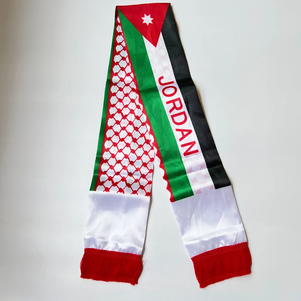 Jordan Scarf 14*130cm Jordan Flag Custom Scarf Football Team Scarf Printing Satin Jordan Banner