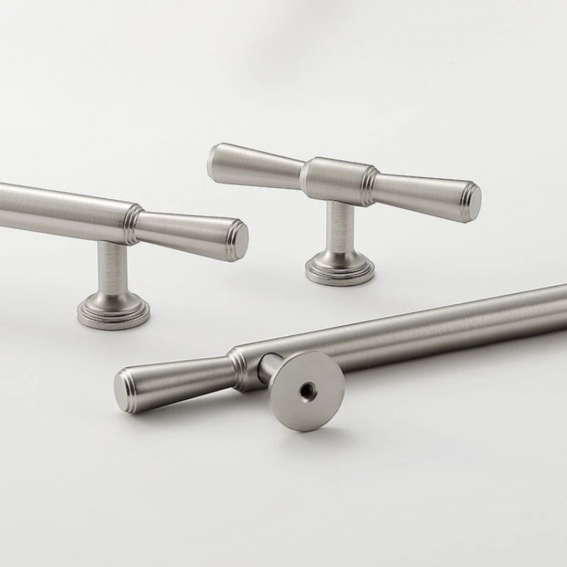 الأوروبي الصلبة النحاس مقابض خزانة ماتي الفضة درج المطبخ مقابض خزائن مضمد مقابض للأثاث #5