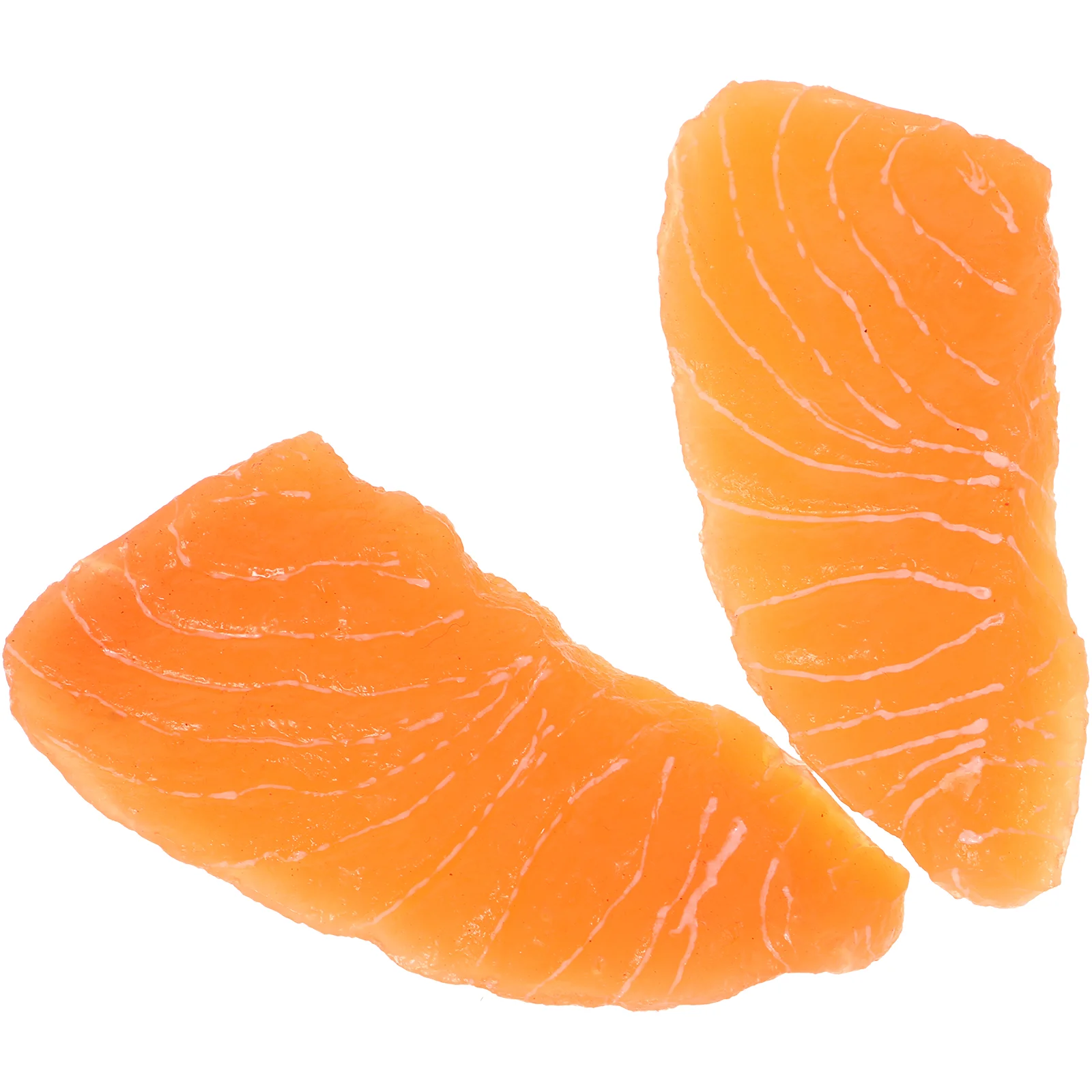 2 Pcs Imitation Salmon Fillet Home Decor Prop Toy Set Simulation Food Pvc Model Photo Child Artificial Models