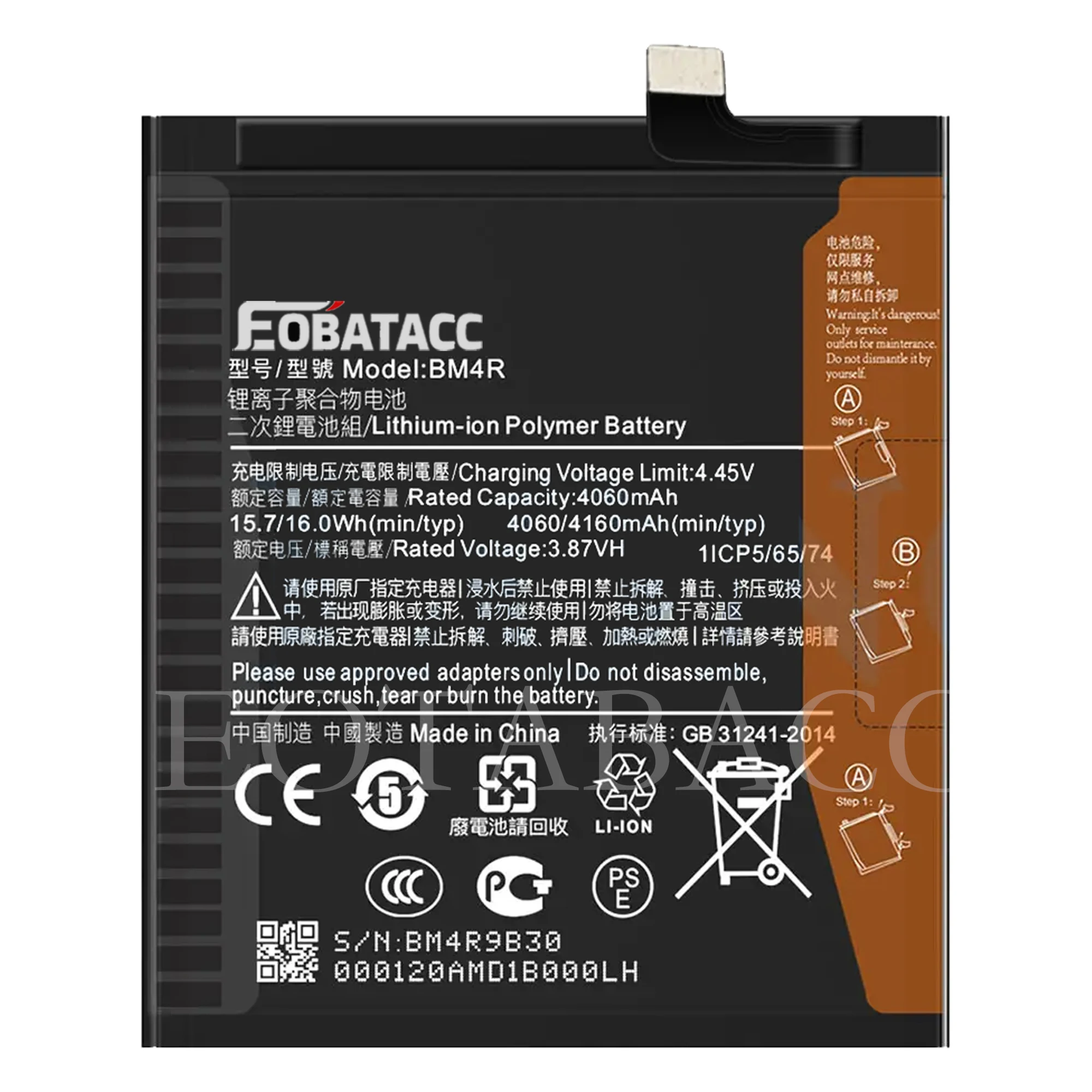 EOTABACC 100% Original BM4R 4160mAh Phone Battery For Xiaomi Mi 10 Lite 10Lite 5G Zoom Replacement Batteries+Tools