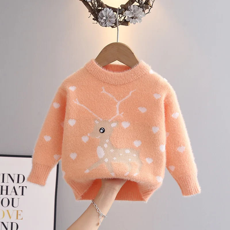 سترة محبوكة للفتيات لخريف وشتاء 2025 بلوزات بأكمام طويلة ورقبة مستديرة بلوفر مريح موضة جديدة ملابس أطفال #5