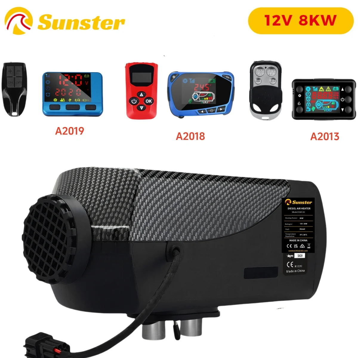 8KW Luft Diesel Heizung 12V Auto Heizung Standheizung Mit Fernbedienung LCD Monitor