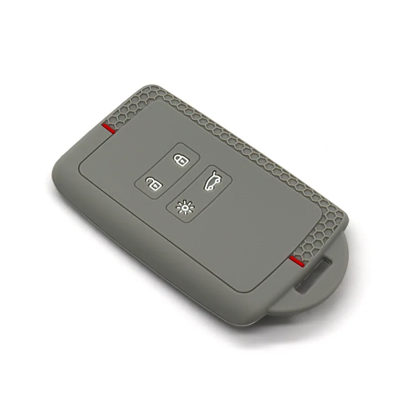 

Silicone Car Key Case Accessories for Renault Smart 4-Button - Honeycomb Pattern Key Cover for Megane, Kadjar, Koleos, Fluence