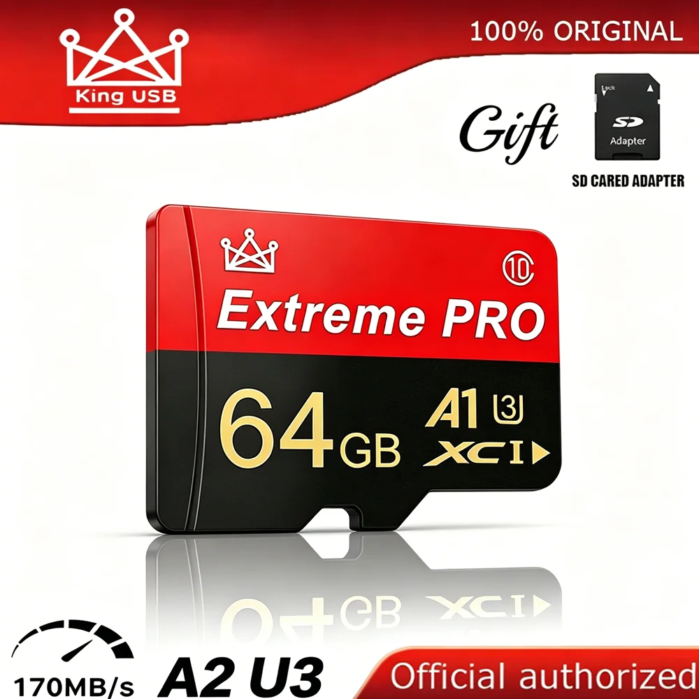 High Speed SD Card 32GB/128GB/256GB/512GB Micro TF Memory Card U3 V30 A2 for Switch Lite Car Dash Cam Surveillance Top Quality