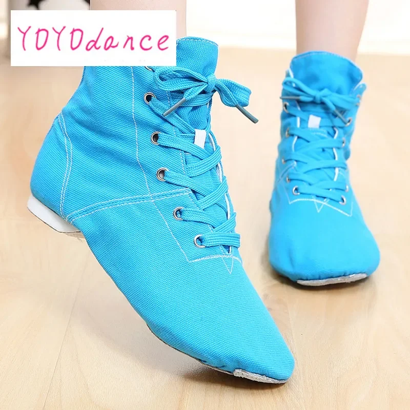 New Woman\'s Men\'s Jazz Dance Shoes Lace Up Woman Men Sneaker Red Black Boots Wholesale