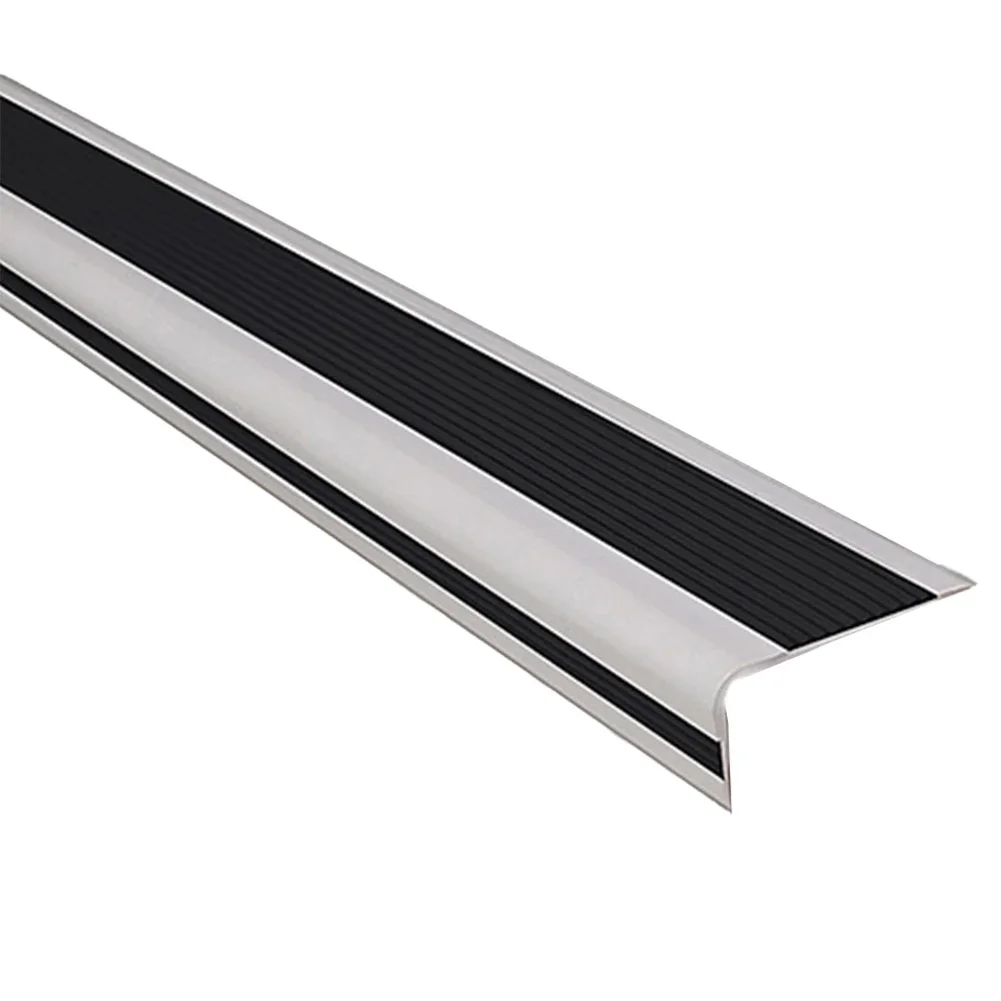 Non-Slip L-Shaped Stair Tread Strip with Right Angle Design for Enhanced Foot Grip on Wooden Concrete or Tile Stairs