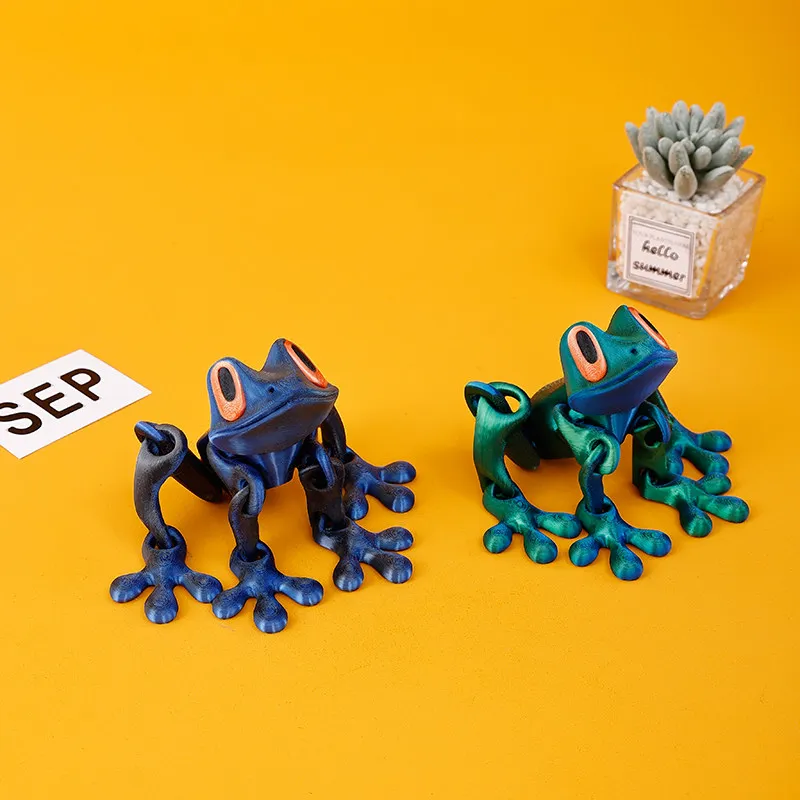 3D Printed Magnetic Frog Fridge Magnet Cute Cartoon Suction Ornament Home Decor Kids Toy