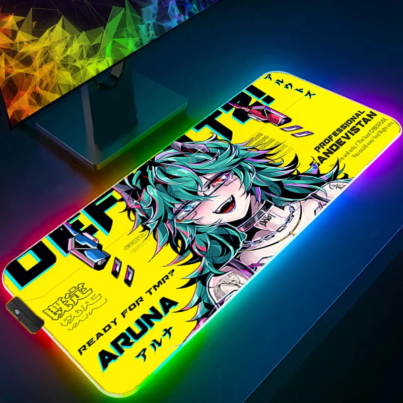 RGB Mouse Pad Anime Sexy Girls Gamer Gaming Accessories Varmilo Keyboard PC Computer Desk Mat Carpet Backlight LED Mousepad