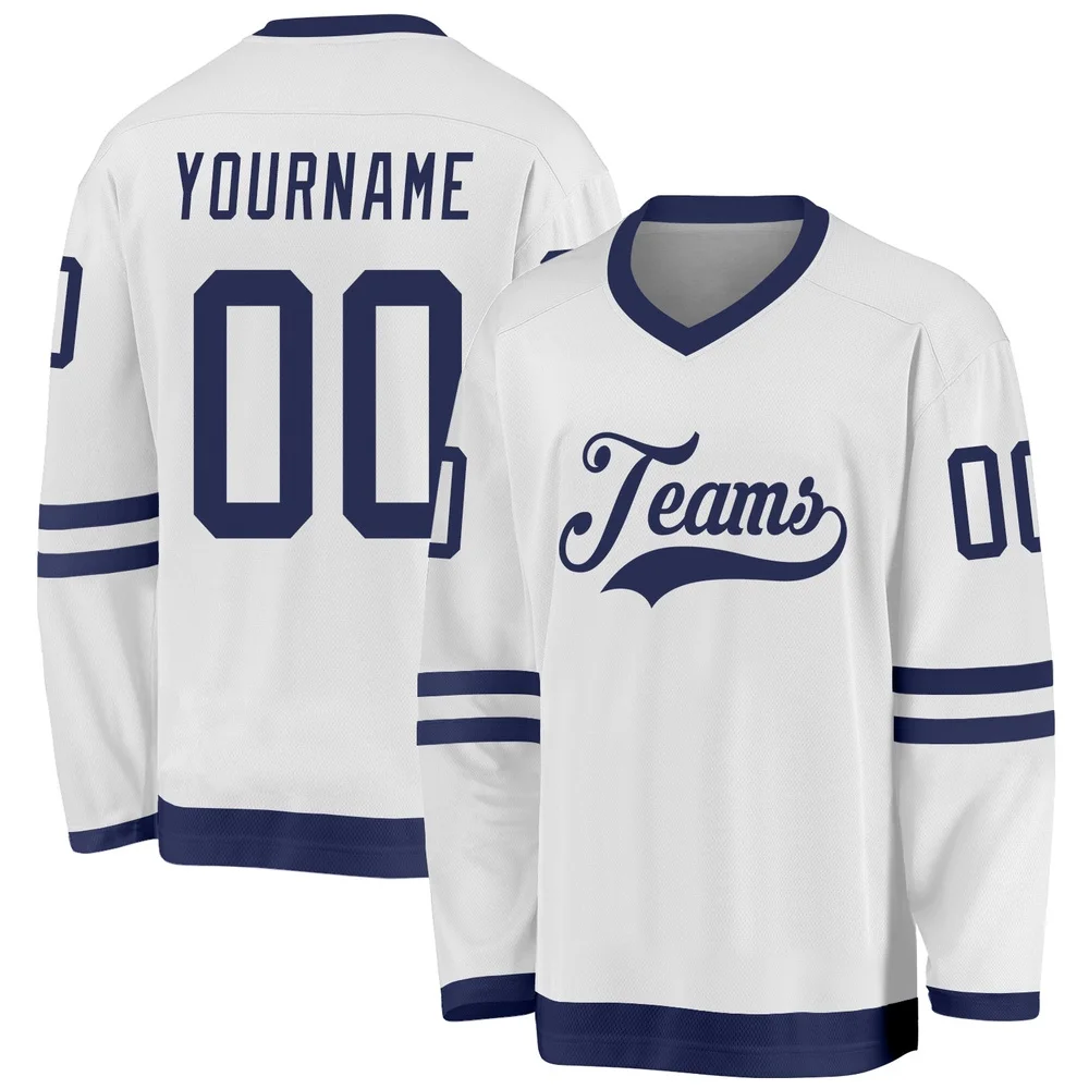 Custom Name & Team White Purple 3D Printed Fashion Men's Hockey Jersey Summer Unisex Personali Sport Team Jersey Shirt BQ-06 view 6