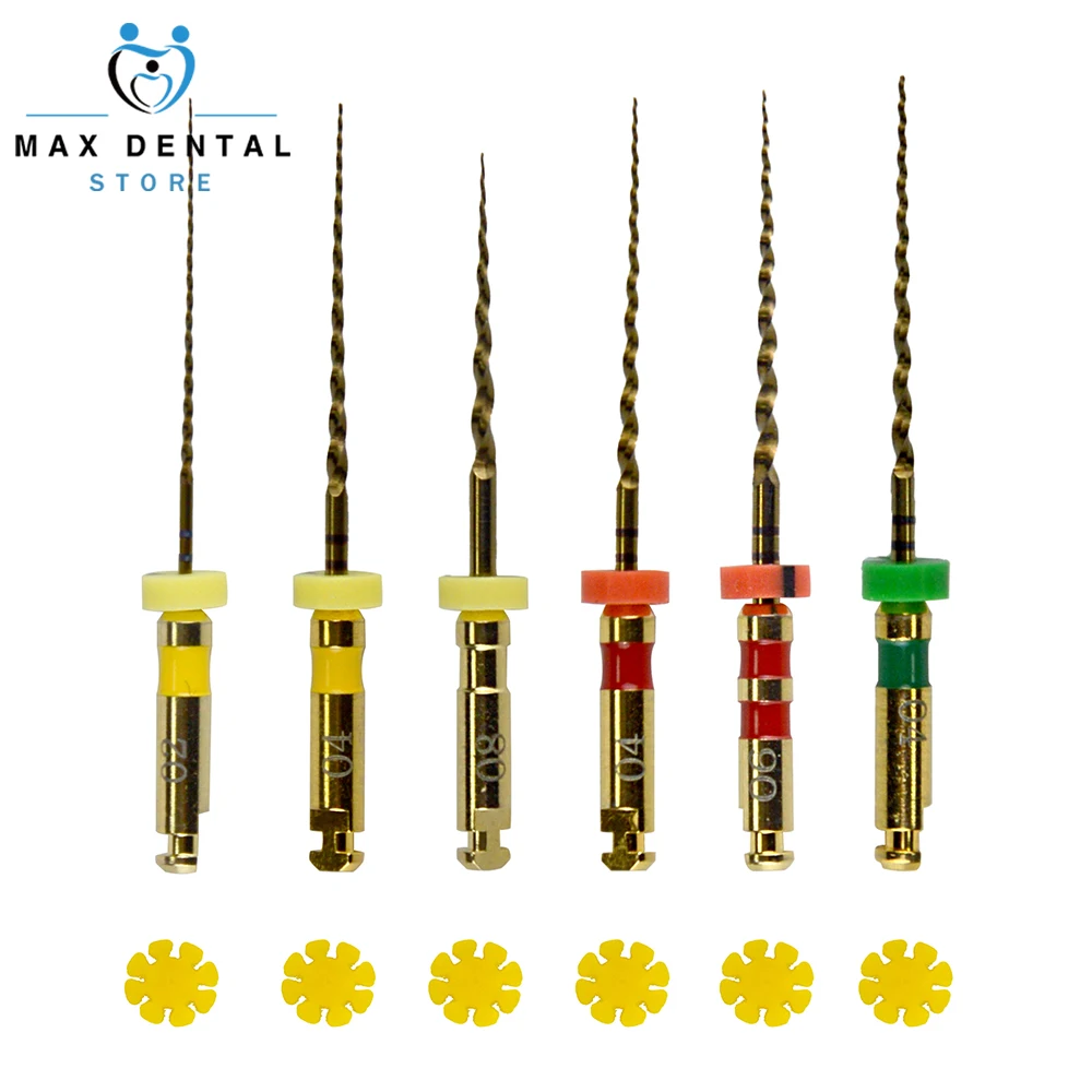 1 Stuks E-FLEX Goud Tandheelkundige Wortelkanaalbestand Warmte-Geactiveerde Roterende Nitinol Tandpulp Vijlen Nikkel Titainium Instrument