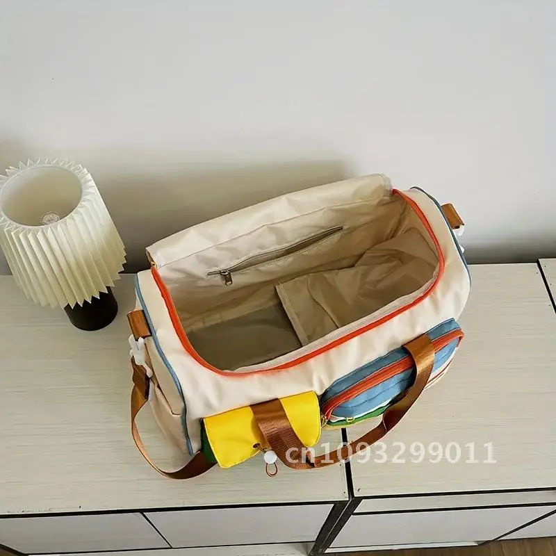 

Bag, Retro Travel Colorful Large Capacity Duffle With Shoulder Casual Gym Multi-Pocket Strap, Sports Women For Luggage Carry-On,