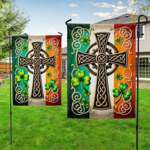 Irish Celtic Knot Cross St. Patrick’s Day Flag Graden Flag XXH LLP LLX uui