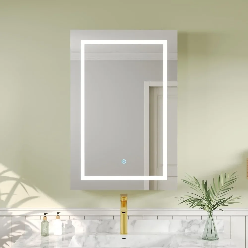 

Lighted Medicine Cabinet with Mirror, Led Medicine Cabinet for Bathroom with Defogger & 3-Color, Wall Mounted Mirrored