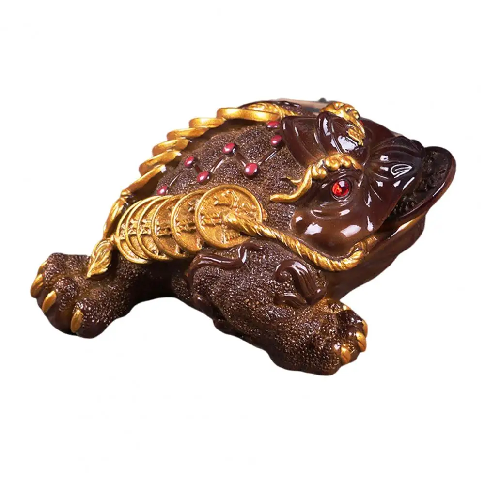 Golden Toad Tea Pet Resin Color Changing Toad Tea Pet Ornament for Home Office Desk Decor Wealth Kung Fu Tea Set Ceremony