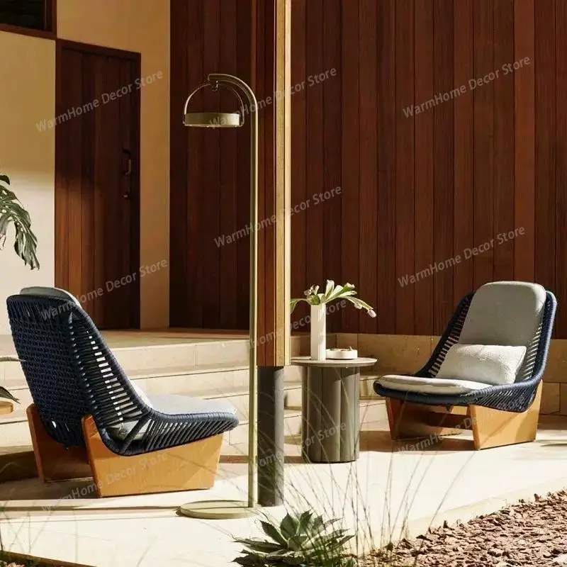 

Outdoor Lawn Garden Sofas Balcony Terrace Simple Homestay Garden Sofas Living Room Wood Furniture Canapé Pour Jardin MHHYSF