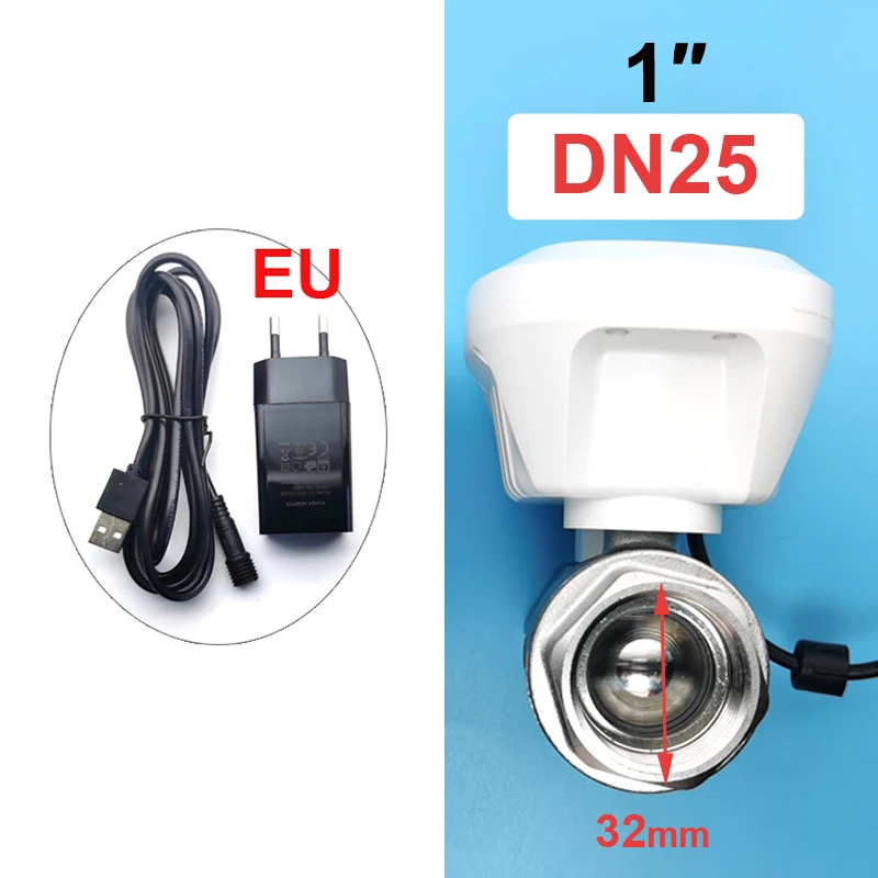 Tuya Smart WiFi Water Valve Water Flow Rate Water Meter Support Hot Water Timer Automatic Shut On/Off DN25 1” APP Controller