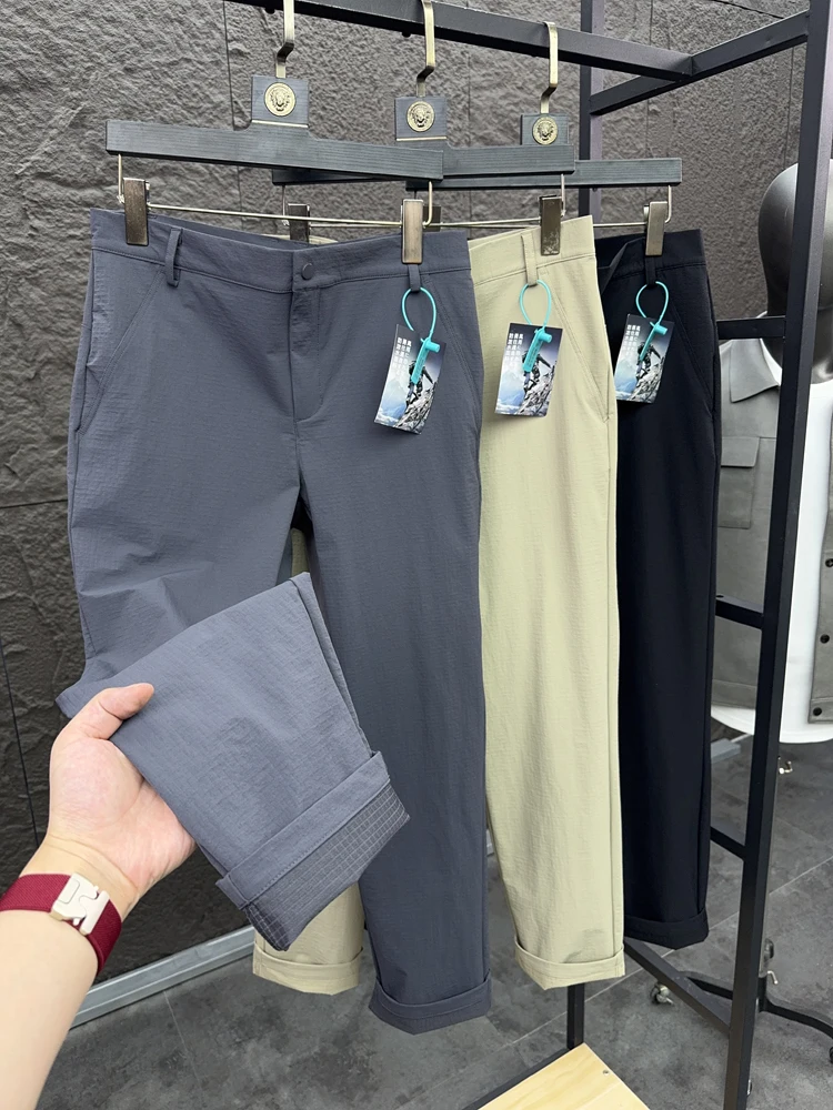 

Уличные мужские облегающие повседневные брюки, весна-лето, однотонные дышащие эластичные прямые повседневные брюки Pampa&