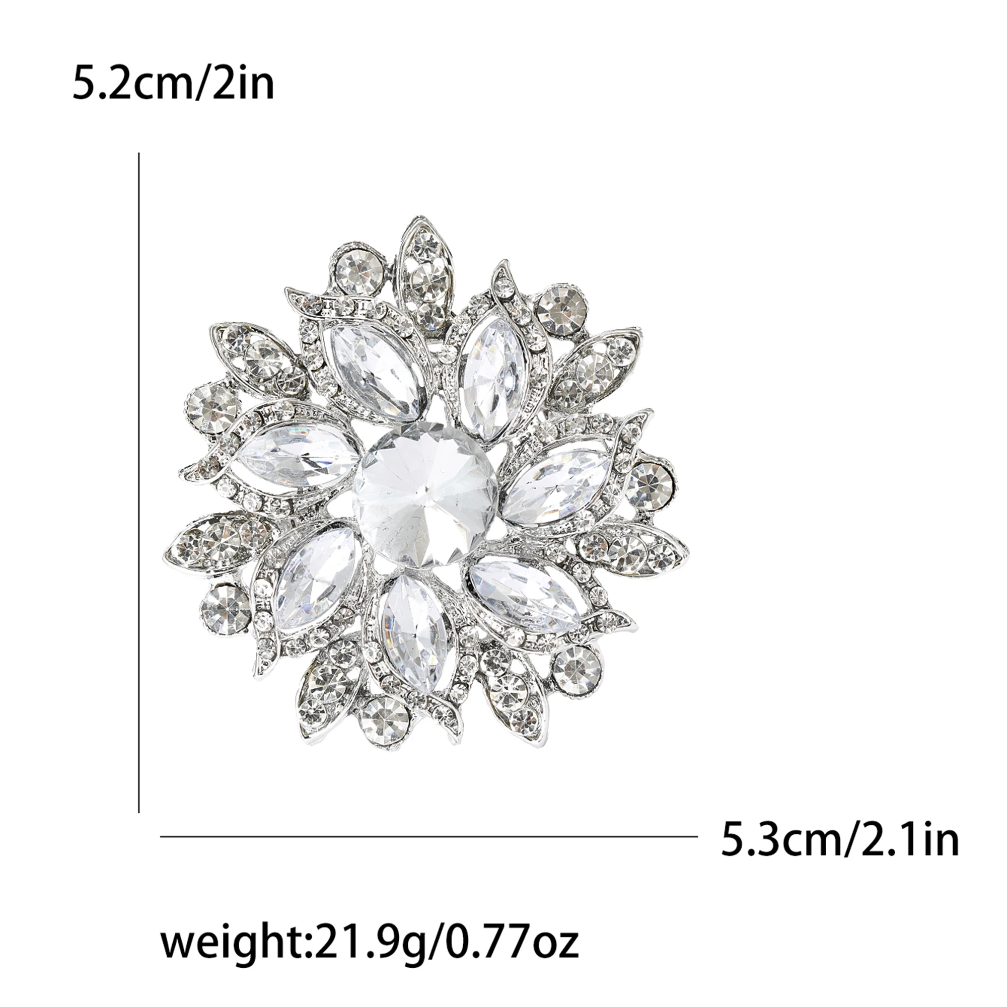 Rhinestone Flower Brooches for Women 8-color Luxury Office Party Collection Friends Gifts Accessories