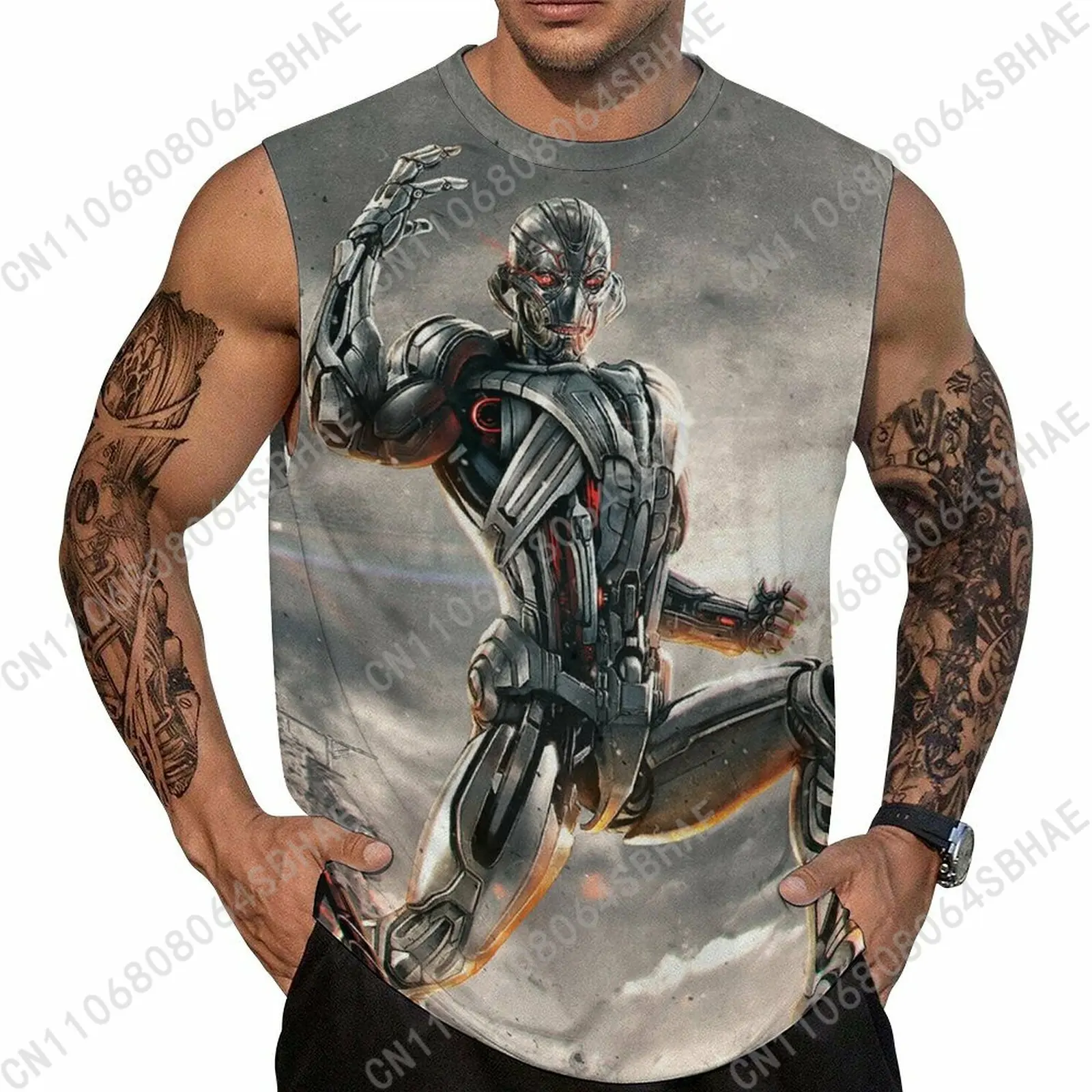 

Marvel Ultron Custom Men's Sleeveless Shirt Personalized Tank Top Wear Summer Vest Tops Men Daily Use Cosplay