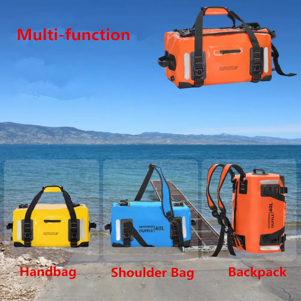 40l-防水トラベルバッグオートバイテールドライバッグキャンプボートカヤック釣りスキーキットバイクバックパック用