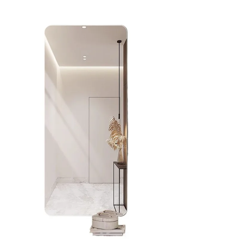 Light luxury frameless full-body mirror, self-adhesive full-length mirror, attached to cabinet door wall hanging household floor