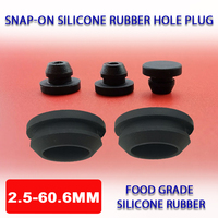 Black Snap-on Silicone Rubber Cap 2.5-60.6mm T Type Hole Plug Cover Blanking End Cap Tube Inserts Bung Seal Stopper Sealing Plug
