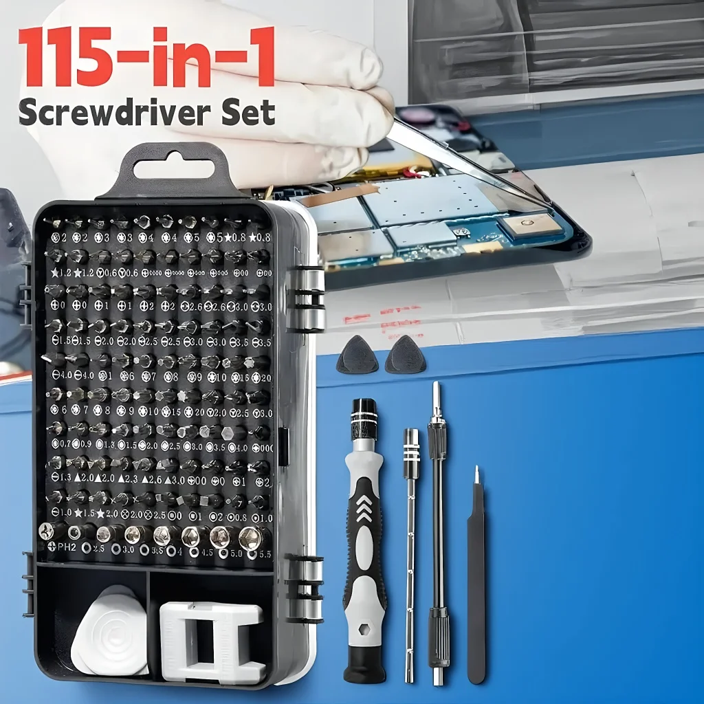 

115 in 1 Magnetic Laptop Screwdriver Kit - Precision Computer Repair Tool Set with Case