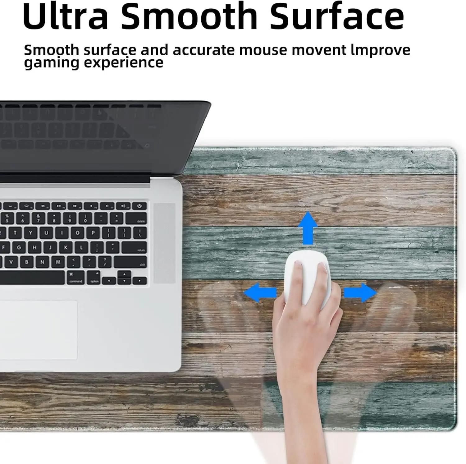 Gaming Mouse Pad Vintage Wood Grain Pattern Large Mouse Pad Mat Extended Mousepad Desk Pad Non-Slip Rubber Mouse Pad Table Mat