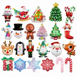 Large Christmas Foil Balloon Santa Snowman Penguin Candy Merry Christmas Theme Party Decoration Foil Ball