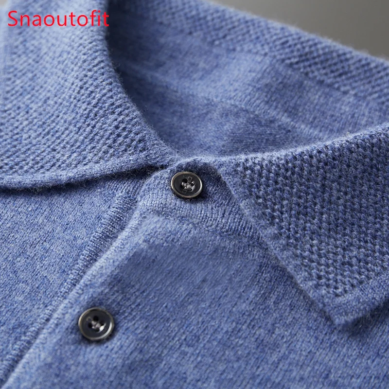 Men\'s Sweater Spring and Autumn Wool Knitted Pullover POLO Half-Open Collar Long-Sleeved Fashion Casual Top Quality Men\'s Wear