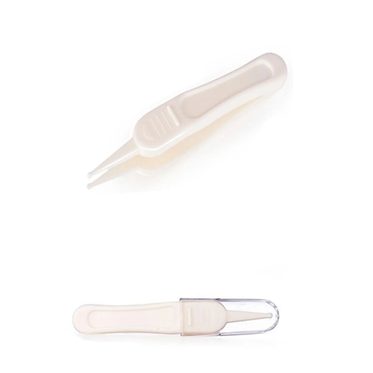 

2PCS Nose Clean Clip Tweezers White Plastic Rust Free Clear Storage Ear Nose Navel Cleaner Effective Nostrils Cleaning