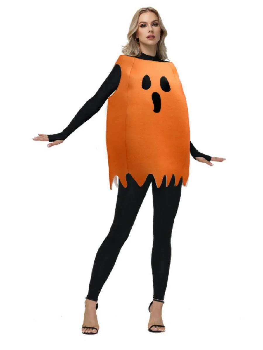 Nieuw Halloween-kostuum uit 2025 Spook Speelse toneelvoorstellingkleding Gepersonaliseerde print Prestatiekleding Polyestermateriaal