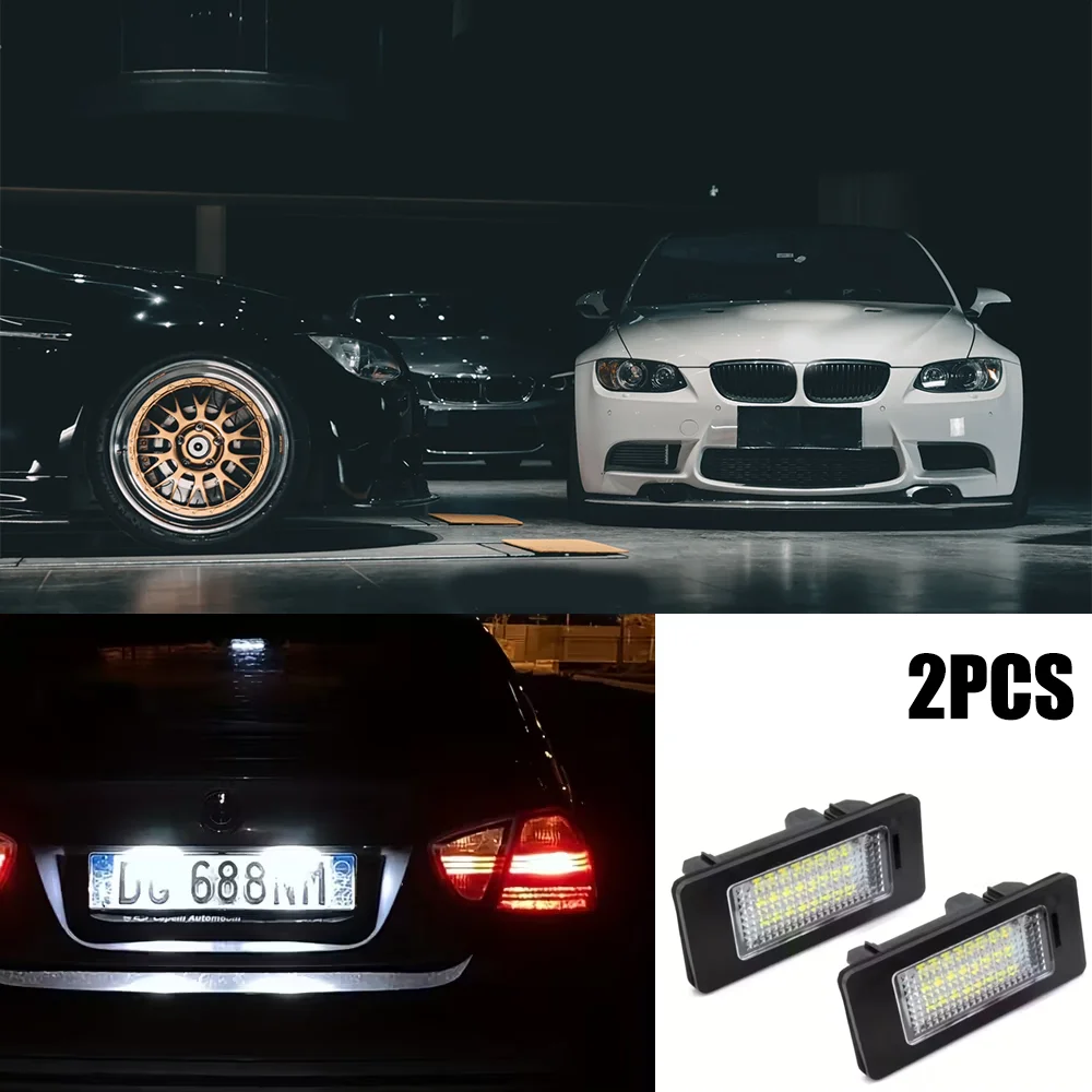 

2 шт. светодиодная подсветка номерного знака, цветовая температура 6500k, подходит для BMW E90 M3, E92, E70, E93, E39, F30, E60 и E61