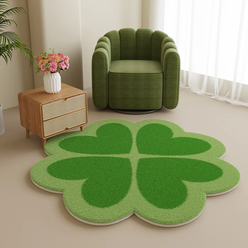 Modern Style Living Room Decoration Carpet Flower Shape Rugs for Bedroom Fluffy Soft Plush Bedside Rug Washable Lounge Floor Mat