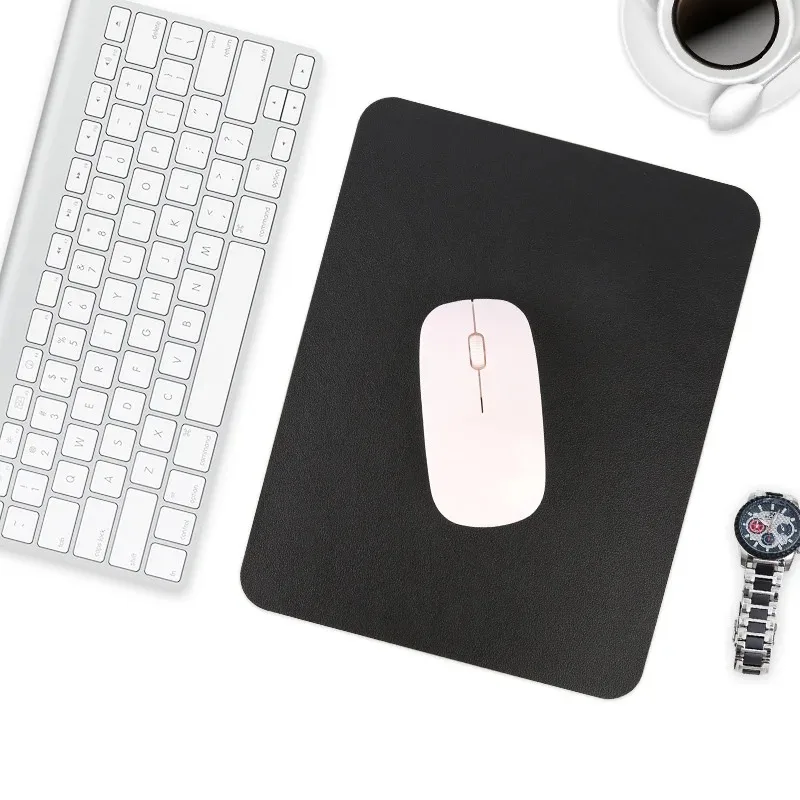 

Solid Color Simple Leather Mouse Pad Anti-Slip Base Smooth Surface Portable Mat for Laptop PC Office Home Desk Decoration
