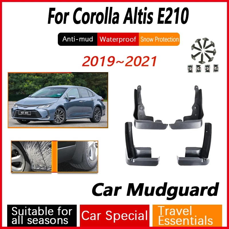 4Pcs Mudguard For Toyota Corolla Altis E210 Sedan 2019-2021 EUR Version Splash Mudflap Fender Flares Mud Flap Guards Accessories