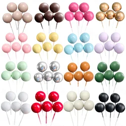 5 pezzi Cake Toppers palline d'argento dorate decorazioni per torte di compleanno fai da te Cupcake Cake Topper per Baby Shower Wedding Cake Balls Topper