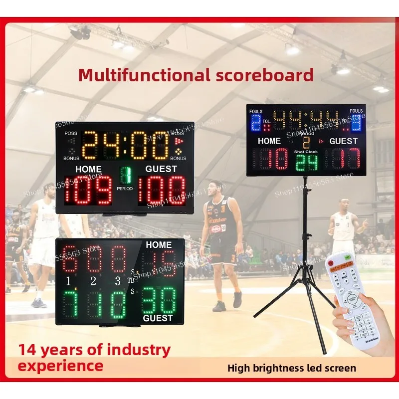 Basketball Game Electronic Scoreboard with 24-Second Timer – Professional Digital Display for Official Matches