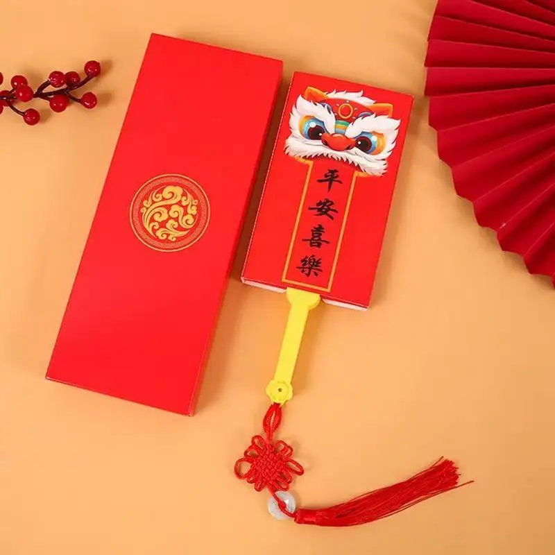 2023 New Chinese New Year Red Envelopes Fan Shape Hongbao Chinese Spring Festival Red Pockets Best Wish Lucky Money Pockets Gift