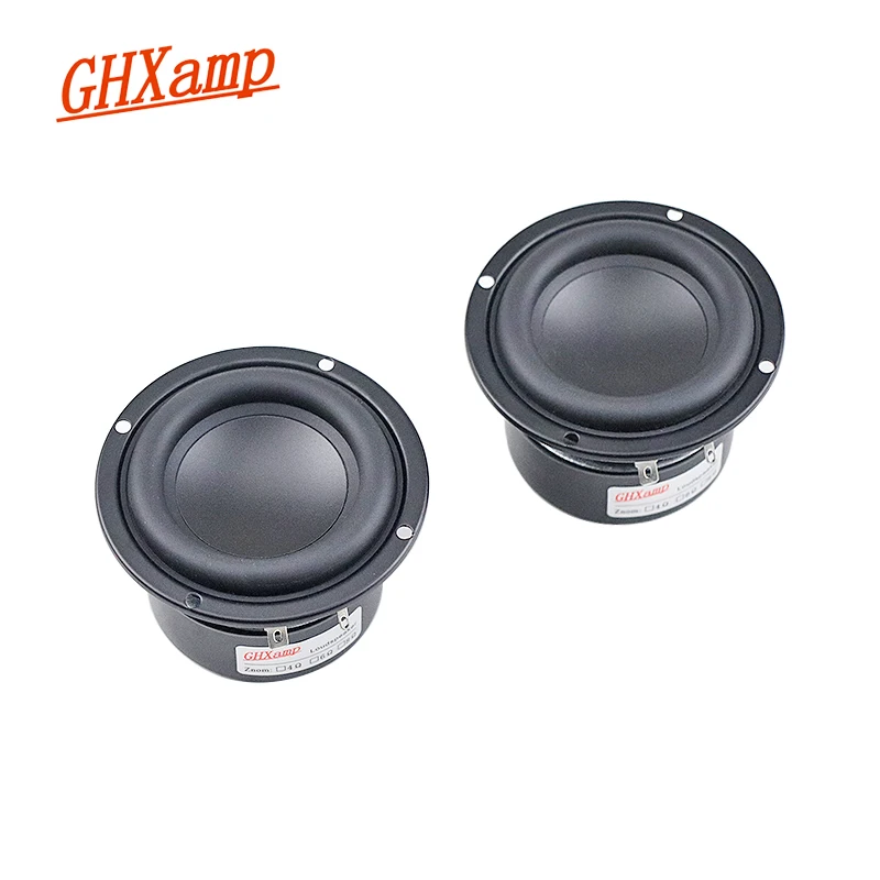 GHXAMP 3 inch Subwoofer Bowl Shaped Linen fiber Cone Speaker Enthusiast Small Steel Cannon High Power Long Stroke 25W 2Pieces