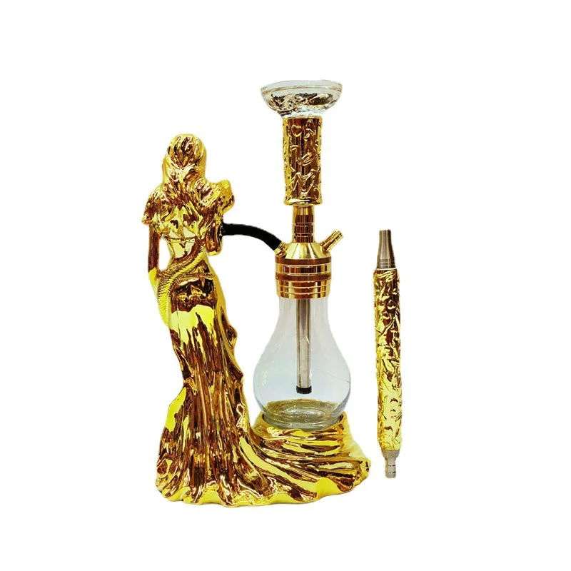 

Beautiful woman modeling resin hookah, resin electroplating process LED light, high matching version hookah