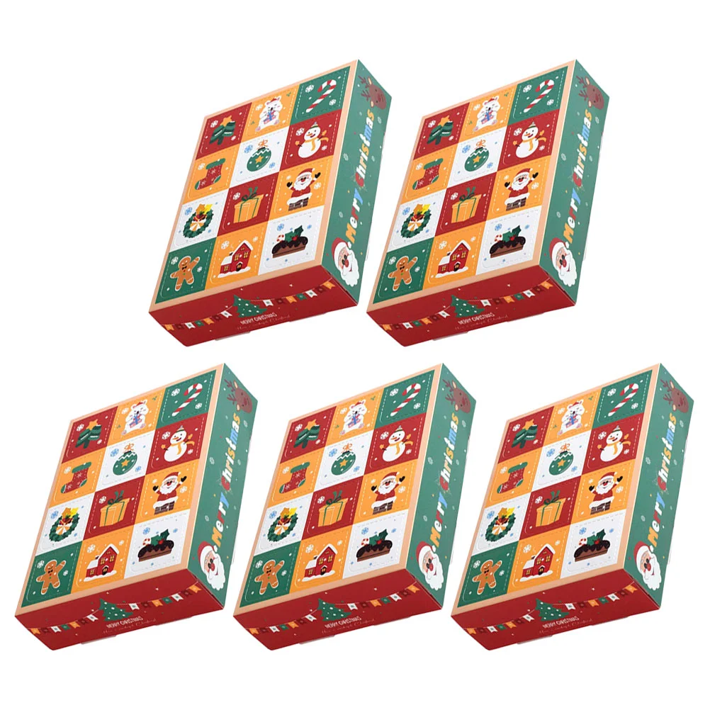 

5 Pcs Advent Calendar Fill Christmas Party Favor Boxes Countdown Blind Decorations Gift Cupcake DIY Gifts