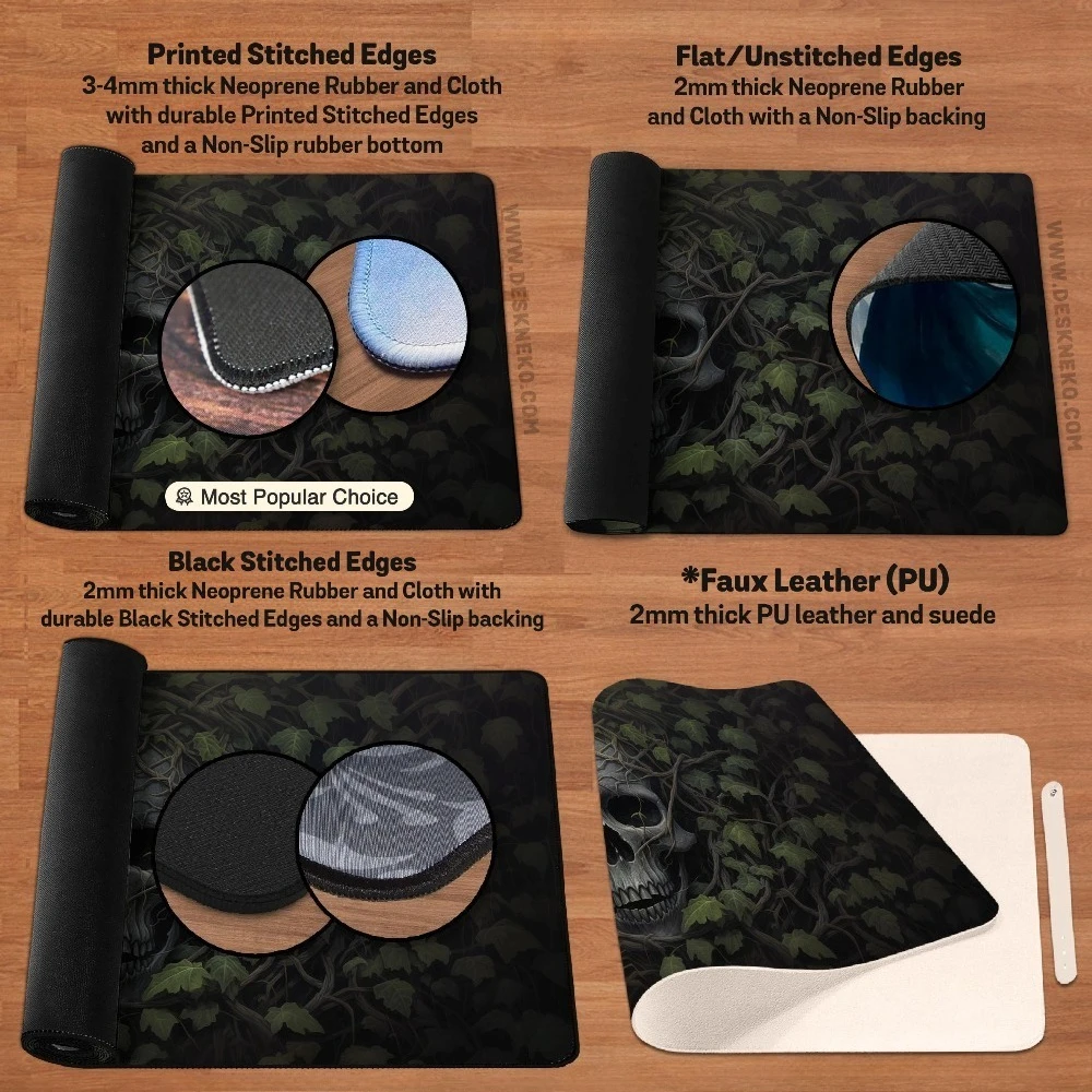 Skull Playmat/Desk Mat, tcg mtg card/dice/board game, Horror Skeleton Swamp Monster stitched giant Deskmat/Mouse pad/play mat